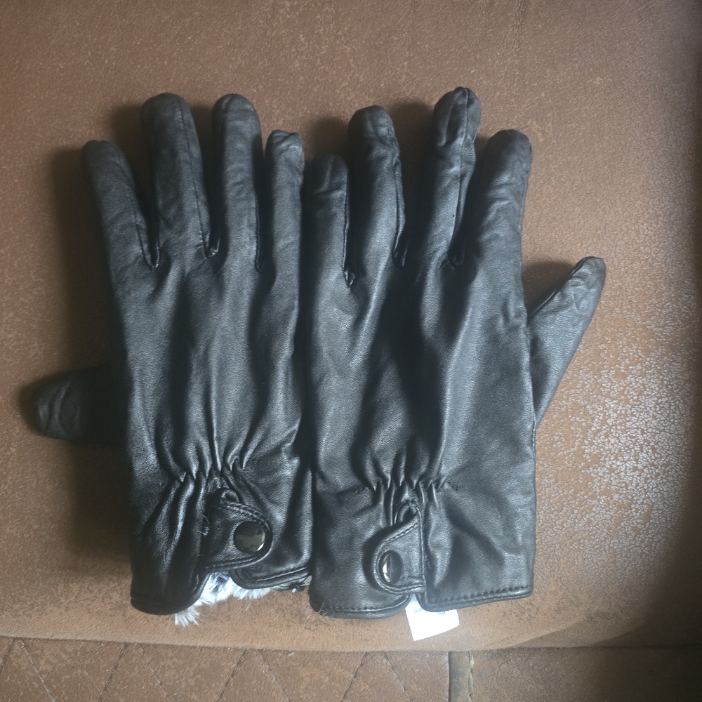 Womens Black Leather Gloves